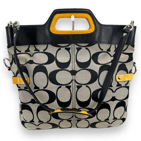 Coach Black and Yellow Shoulder Bag - Picture 2 of 14